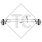 Braked axle 1050kg BASIC axle type CB1050 with AAA (automatic adjustment of the brake pads)