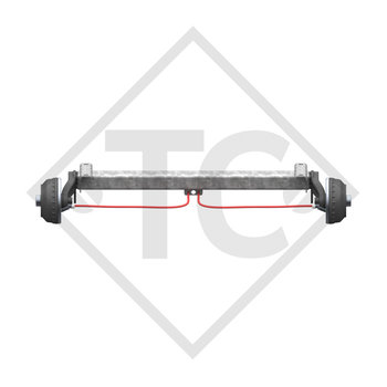 Braked tandem front axle 1050kg BASIC axle type CB1050 with AAA (automatic adjustment of the brake pads)