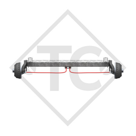 Braked tandem front axle 1350kg BASIC axle type CB1350 with AAA (automatic adjustment of the brake pads)