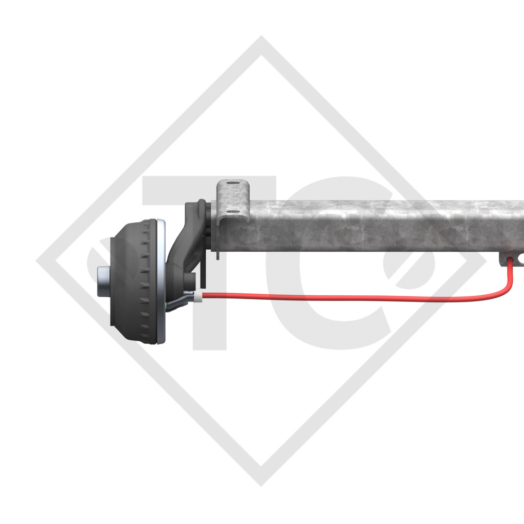 Braked tandem rear axle 1350kg BASIC axle type CB1350 with AAA (automatic adjustment of the brake pads)