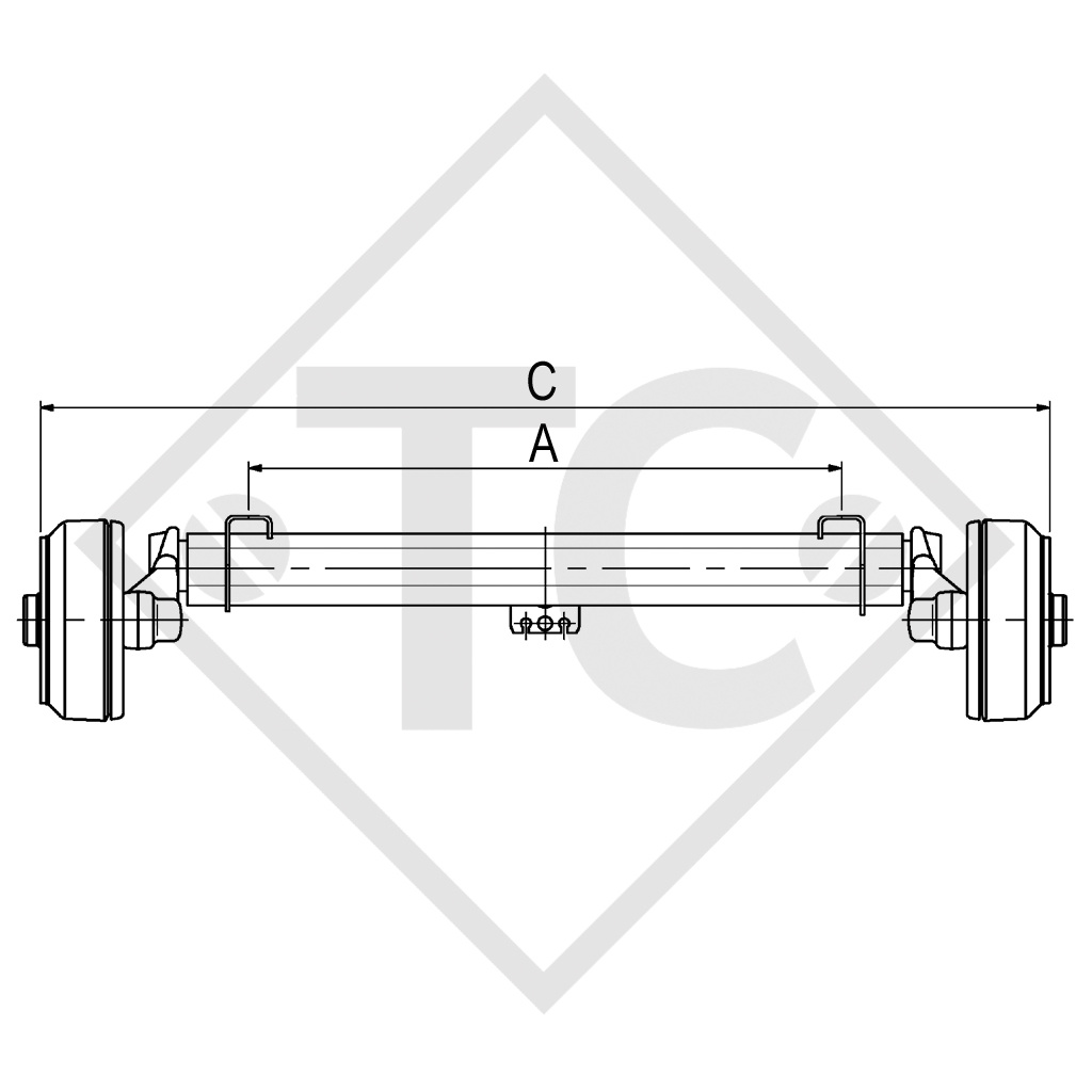 Assale frenato 1600kg EURO PLUS tipo di assale B 1600-1