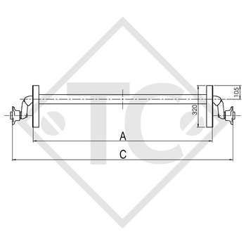 Unbraked axle 750kg OPTIMA axle type 700-5, THULE