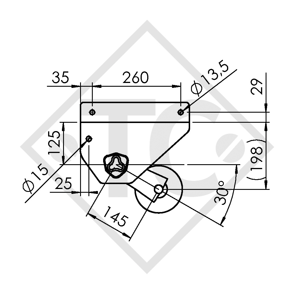 Eje sin freno 750kg OPTIMA tipo de eje 700-5, THULE