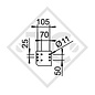 Square overrun device type 161 S - K26-S with sideways swivelling drawbar section from 950 to 1600kg