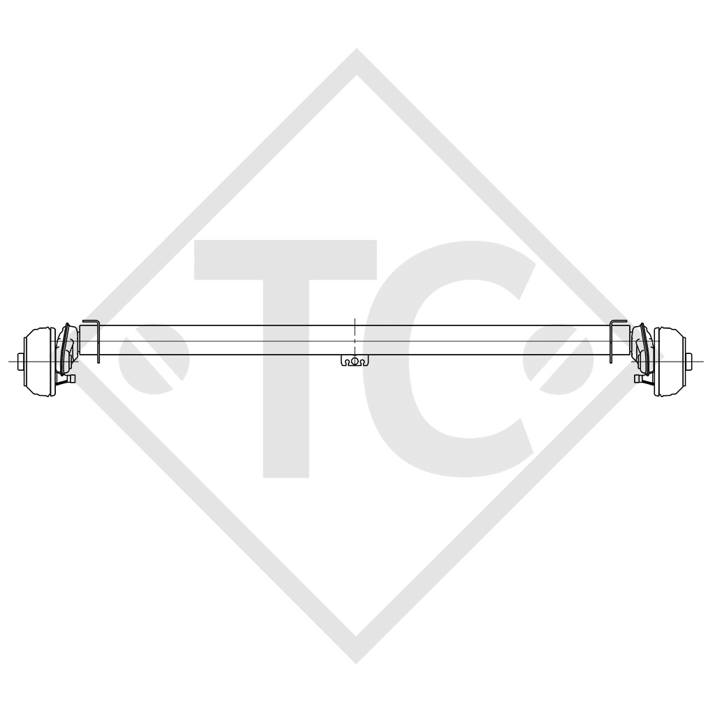 Braked axle 1350kg EURO COMPACT axle type B 1200-6