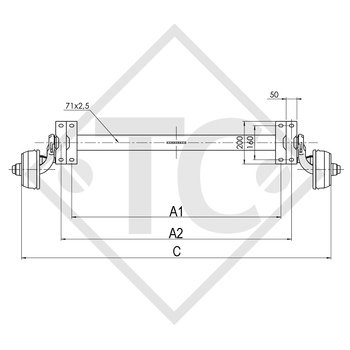 Eje con freno 750kg BASIC tipo de eje B 700-5