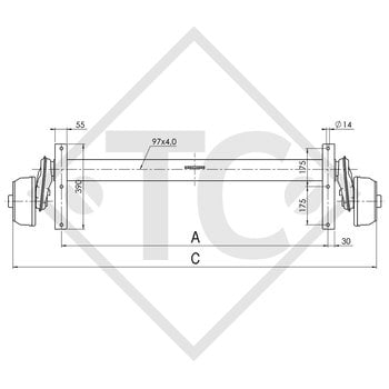 Assale frenato 1500kg EURO COMPACT tipo di assale B 1600-3