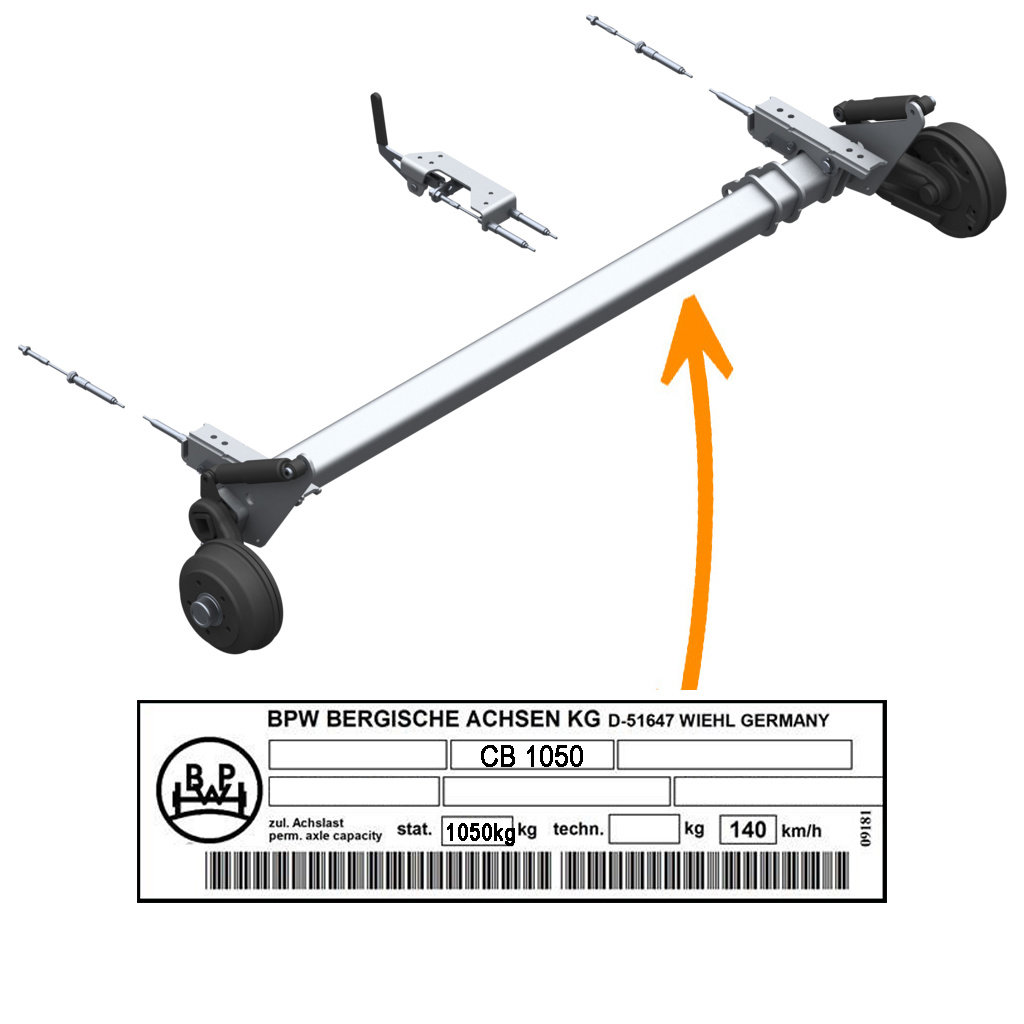 ASSALI ABBASSABILI FINO A 180MM, TIPO DI ASSALE CB 1055, ASSALE SINGOLO FINO A 1050KG