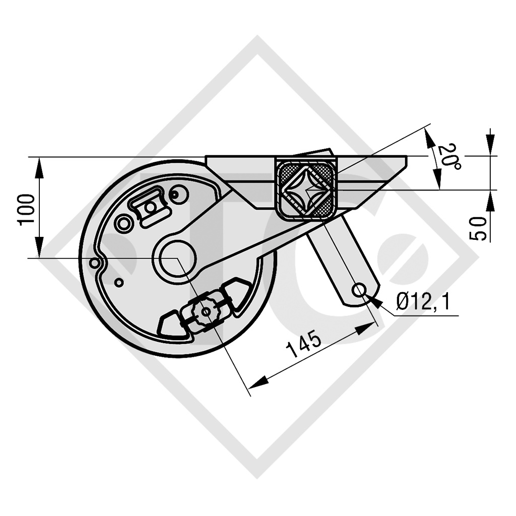 Achse gebremst 850kg SWING Achstyp CB 854, 46.16.382.010