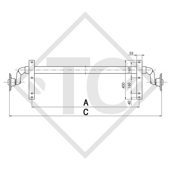 Eje sin freno 750kg PLUS OPTIMA tipo de eje 700-5