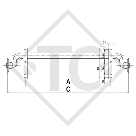 Achse ungebremst 750kg PLUS OPTIMA Achstyp 700-5