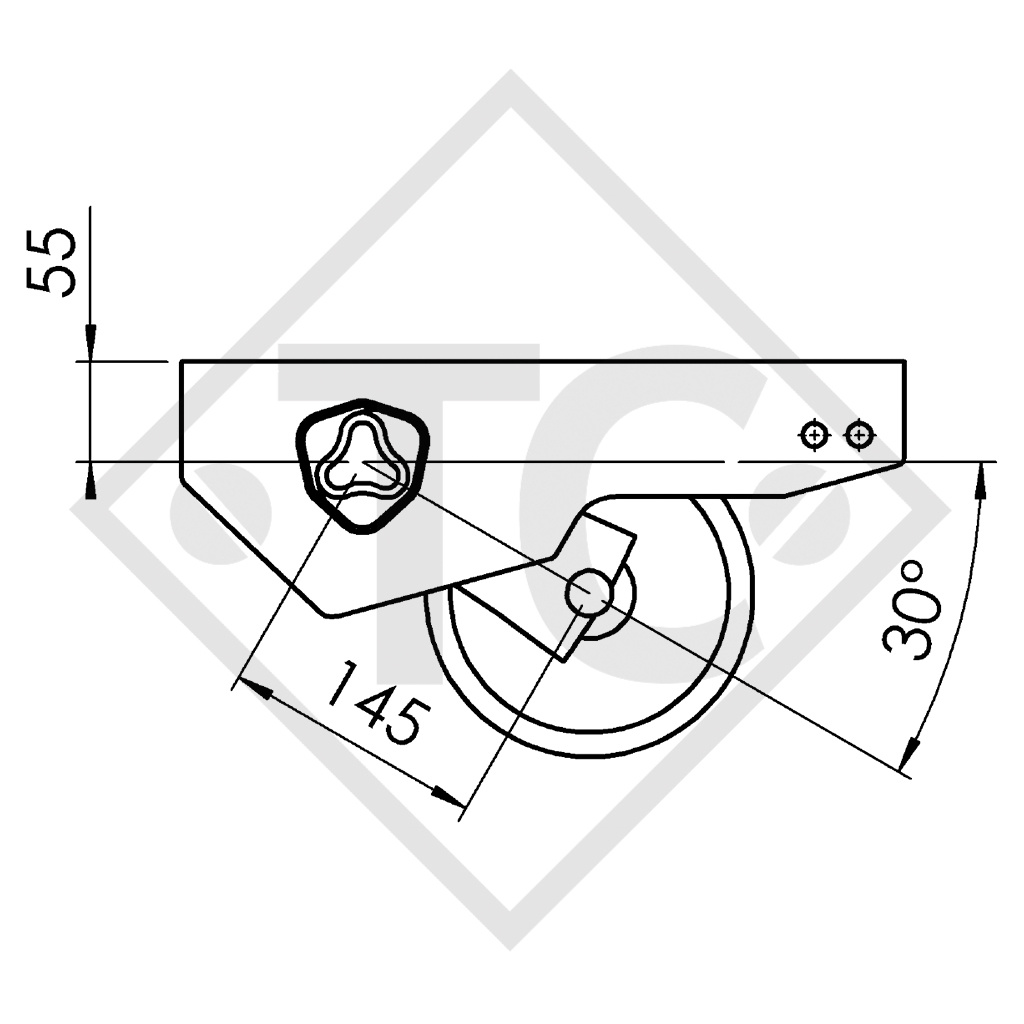 Unbraked axle 750kg PLUS OPTIMA axle type 700-5