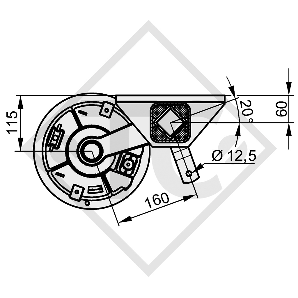 Essieu SWING 1800kg freiné type d'essieu CB 1805, 4021144