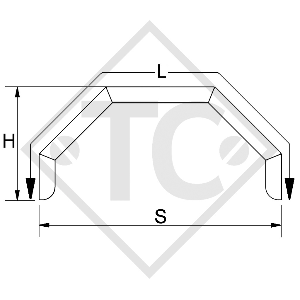 Mudguard, single axle trailer, aluminum checker plate suitable for all common trailer types