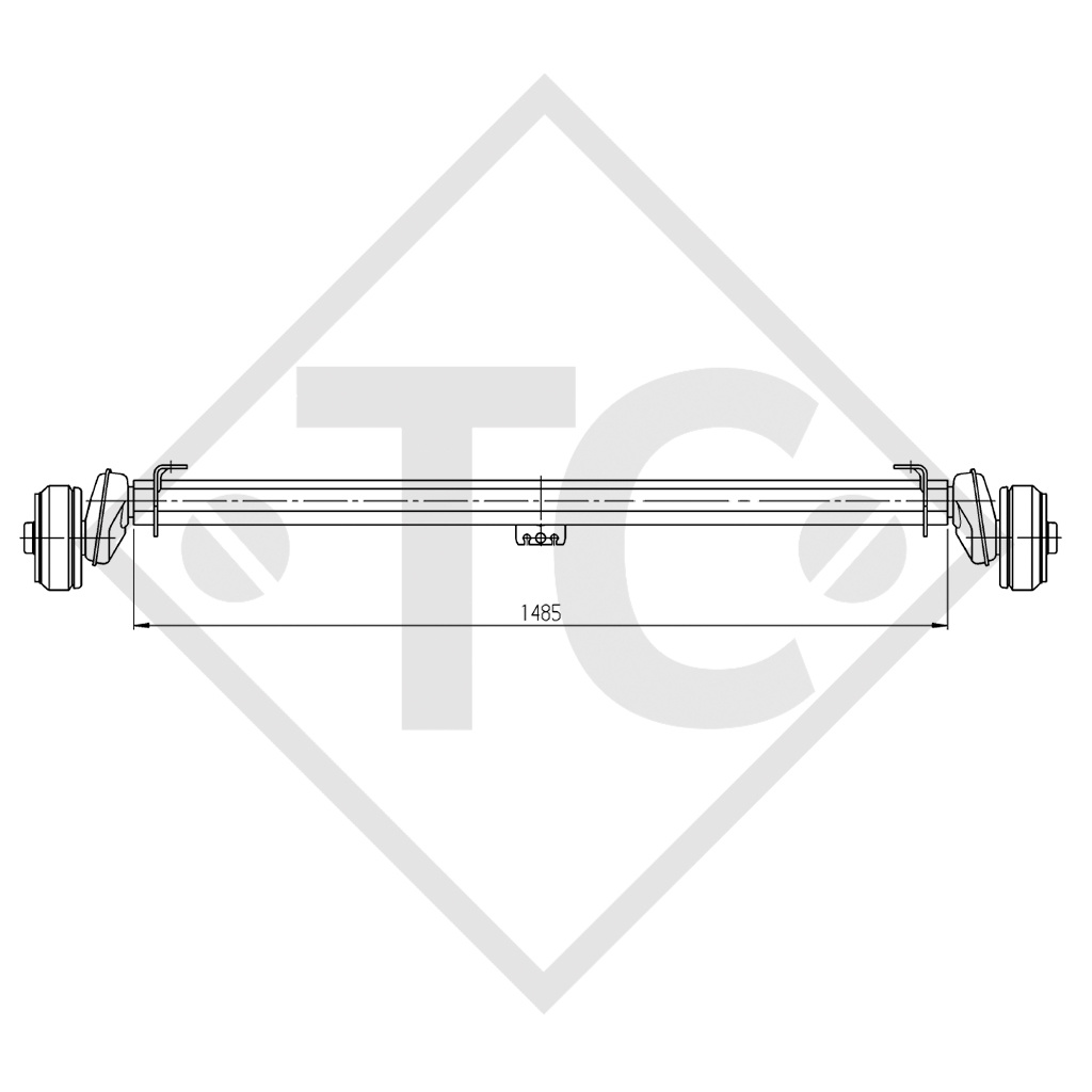 Achse gebremst 1000kg Euro-Compact Achstyp B 850-10