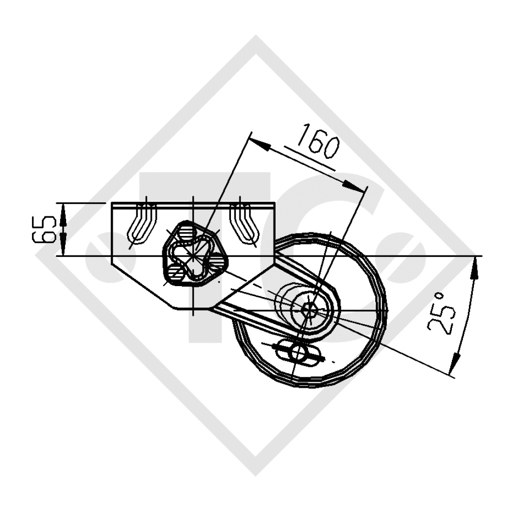 Essieu Euro-Compact 1000kg freiné type d'essieu B 850-10