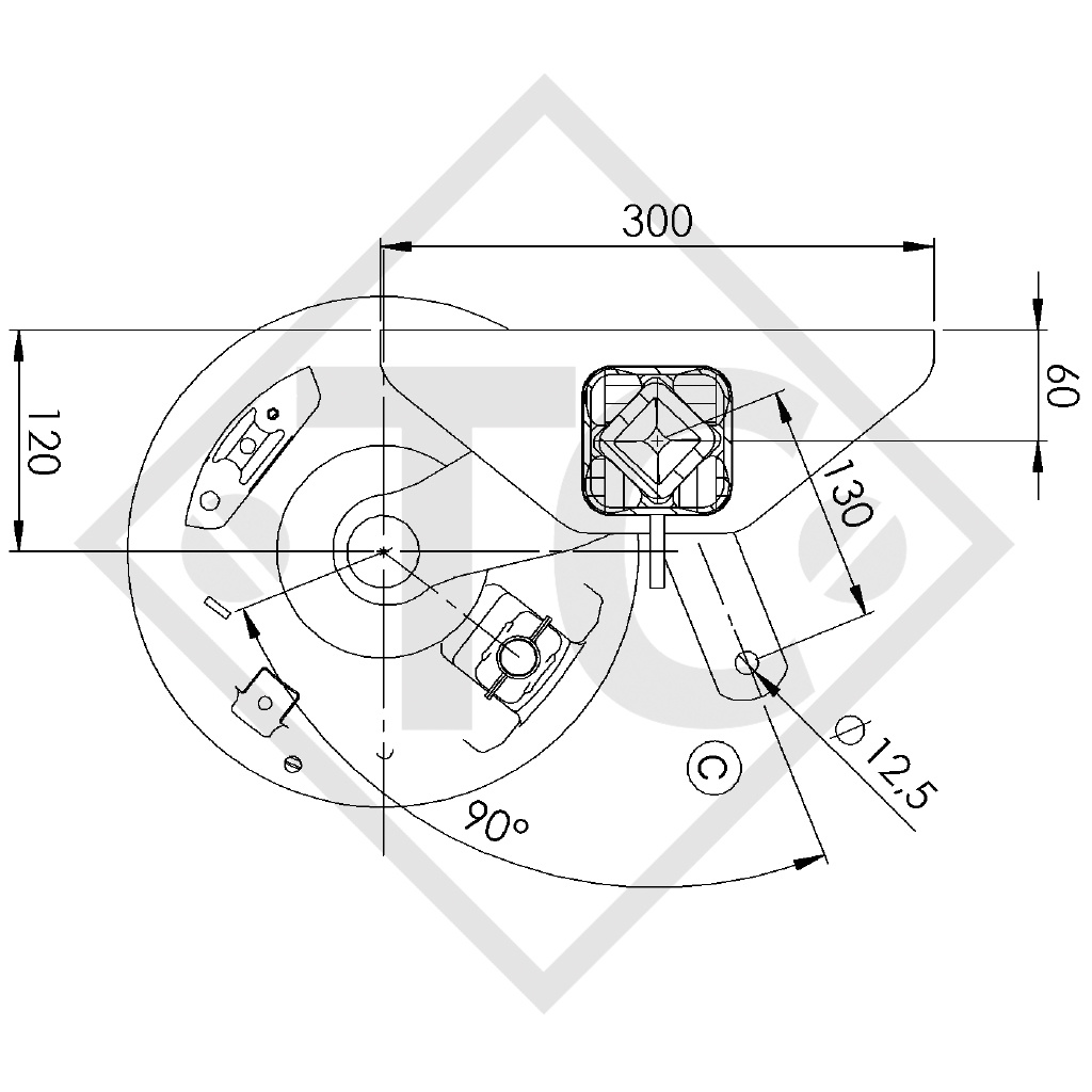 Essieu SWING 1800kg freiné type d'essieu CB 1805, 4013919