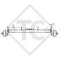 Braked axle 750kg BASIC axle type B 700-5 with tandem adapter bracket from top, Anssem GTV 1500