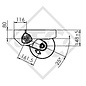 Braked axle 1500kg EURO COMPACT axle type B 1600-3 with tandem adapter bracket from top, Anssems MSX 3000