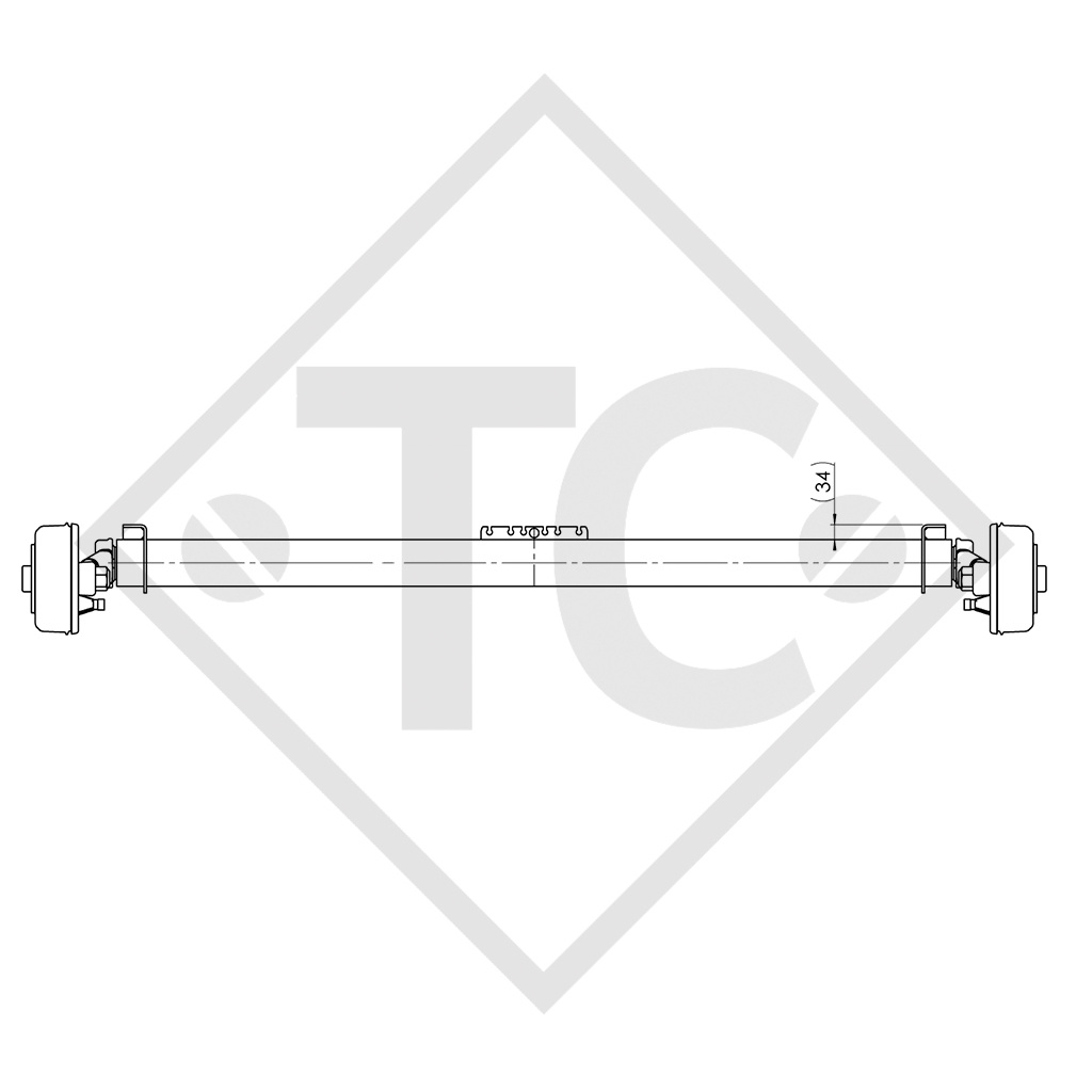 Assale frenato 1800kg EURO1  tipo di assale B 1800-9, BÖCKMANN