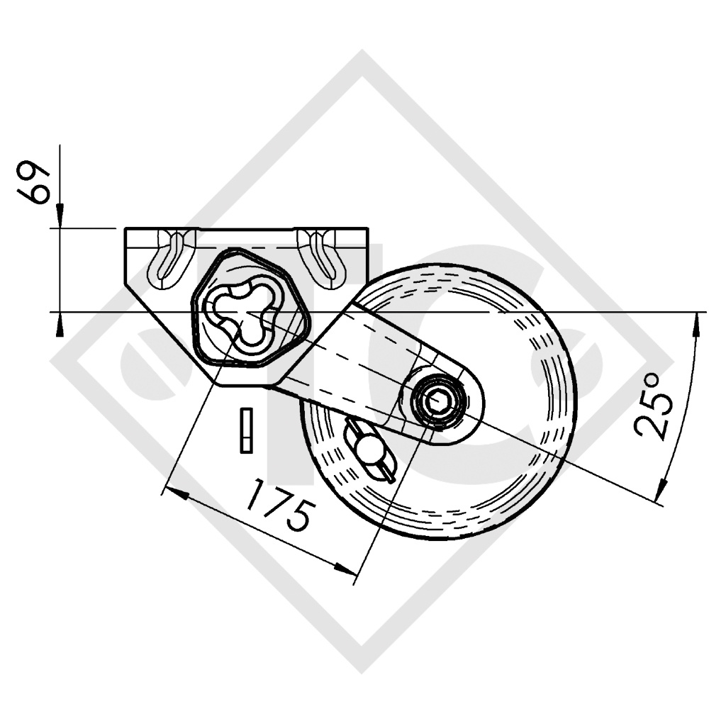 FTF Braked half axles 1300kg axle type B 1200-5 (pair)