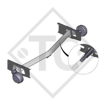 Braked axle 1500kg EURO Plus axle type DELTA SIN 14-1 with AAA (automatic adjustment of the brake pads)
