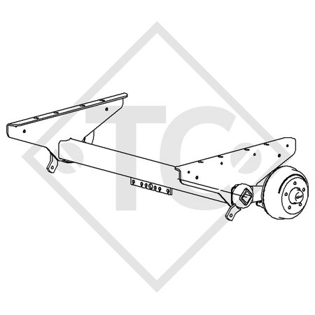 Achse gebremst SWING 1350kg Achstyp CB 1355, 46.24.379.209, WÖRMANN