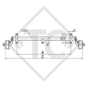 Eje con freno 750kg BASIC tipo de eje B 700-5