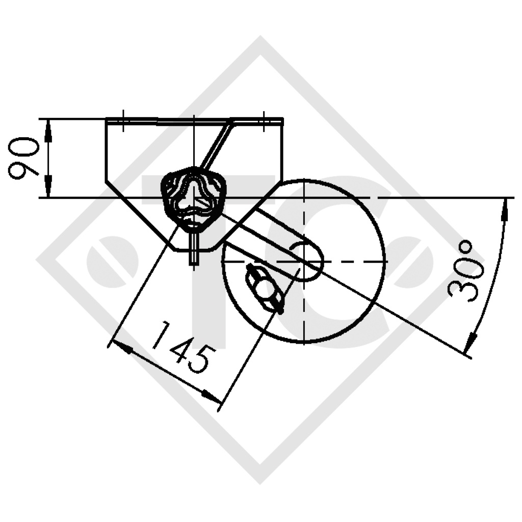 Essieu BASIC 750kg freiné type d'essieu B 700-5