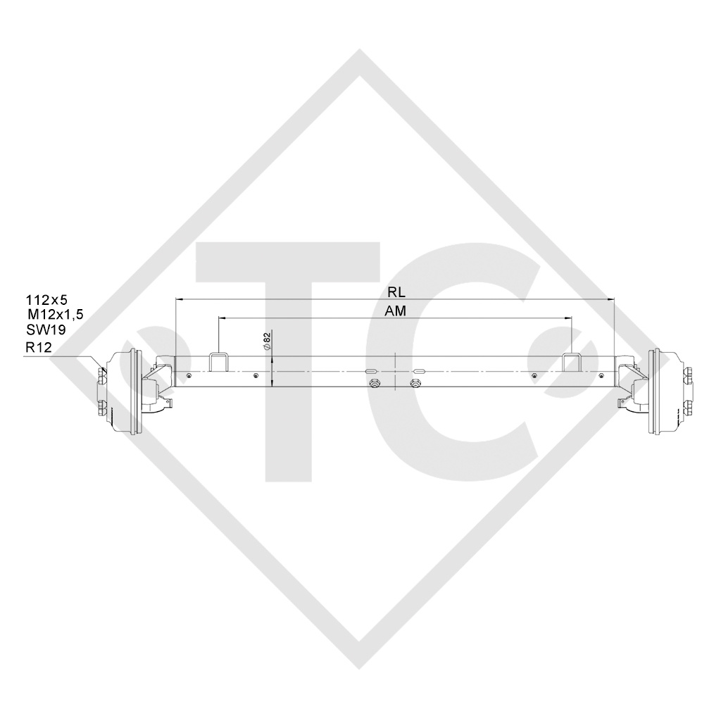 Assale frenato 1500kg RONDO tipo di assale DB 1505, 45.27.379.675