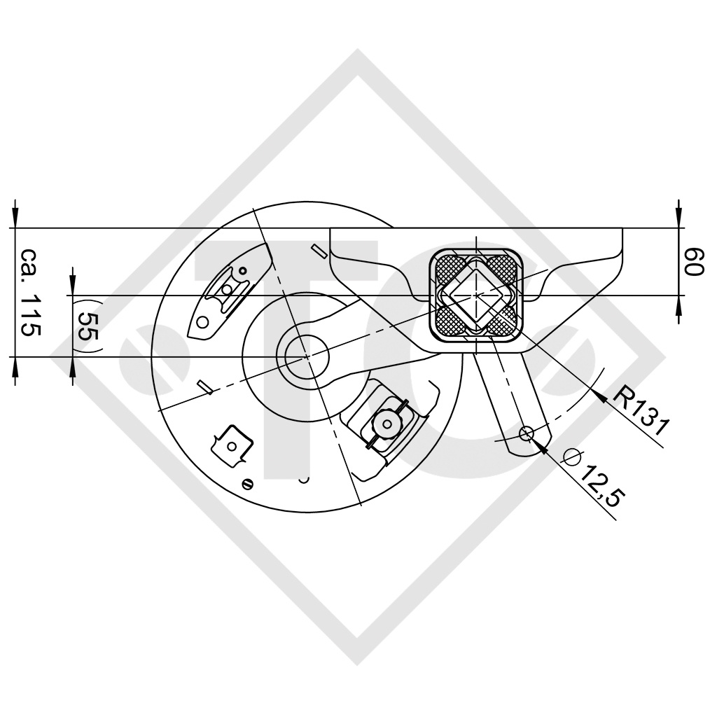 Essieu SWING 1800kg freiné type d'essieu CB 1805, 46.32.368.657