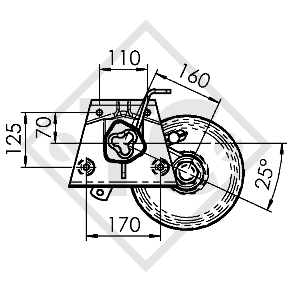 Achse gebremst 1400kg EURO1 Achstyp B 1600-03 LMC