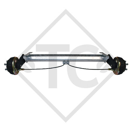 Braked axle 1300kg EURO COMPACT axle type B 1200-5, watertight, Mécanorem