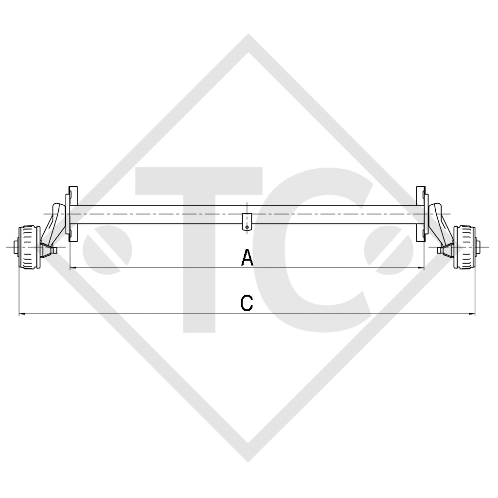 Achse gebremst 900kg EURO1 Achstyp B 850-5