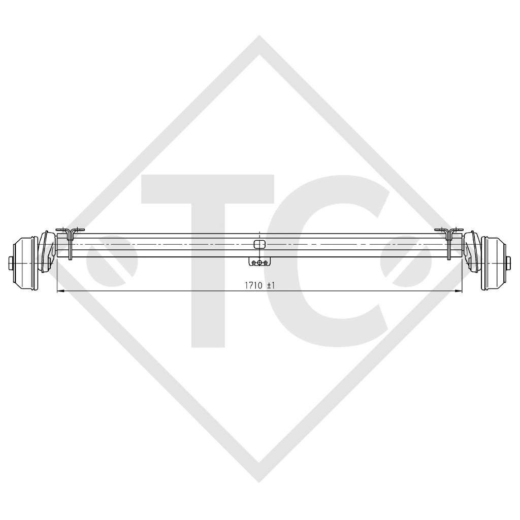 Braked axle 1300kg COMPACT axle type B 1200-5