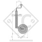 Jockey wheel ø48mm round with PINSTOP, 1224351, for caravans, car trailers, machines for building industry