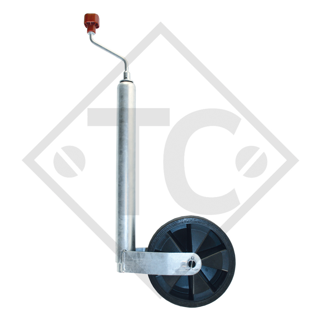 Roue jockey ø48mm rond PLUS, 1222435, pour caravanes, remorques-auto, machines pour l'industrie du bâtiment