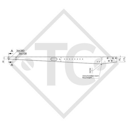 Attacco di traino (destra) tipo ZEA 1.35-2  - 1350kg, 05.268.36.74.1 (4020399)