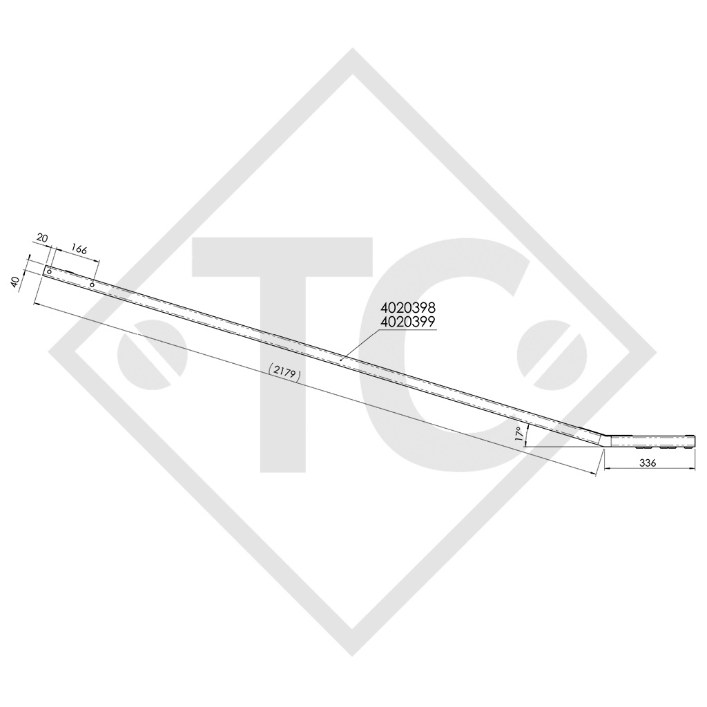 Attacco di traino (destra) tipo ZEA 1.35-2 - 1350kg, 05.268.36.74.1 (4020399)