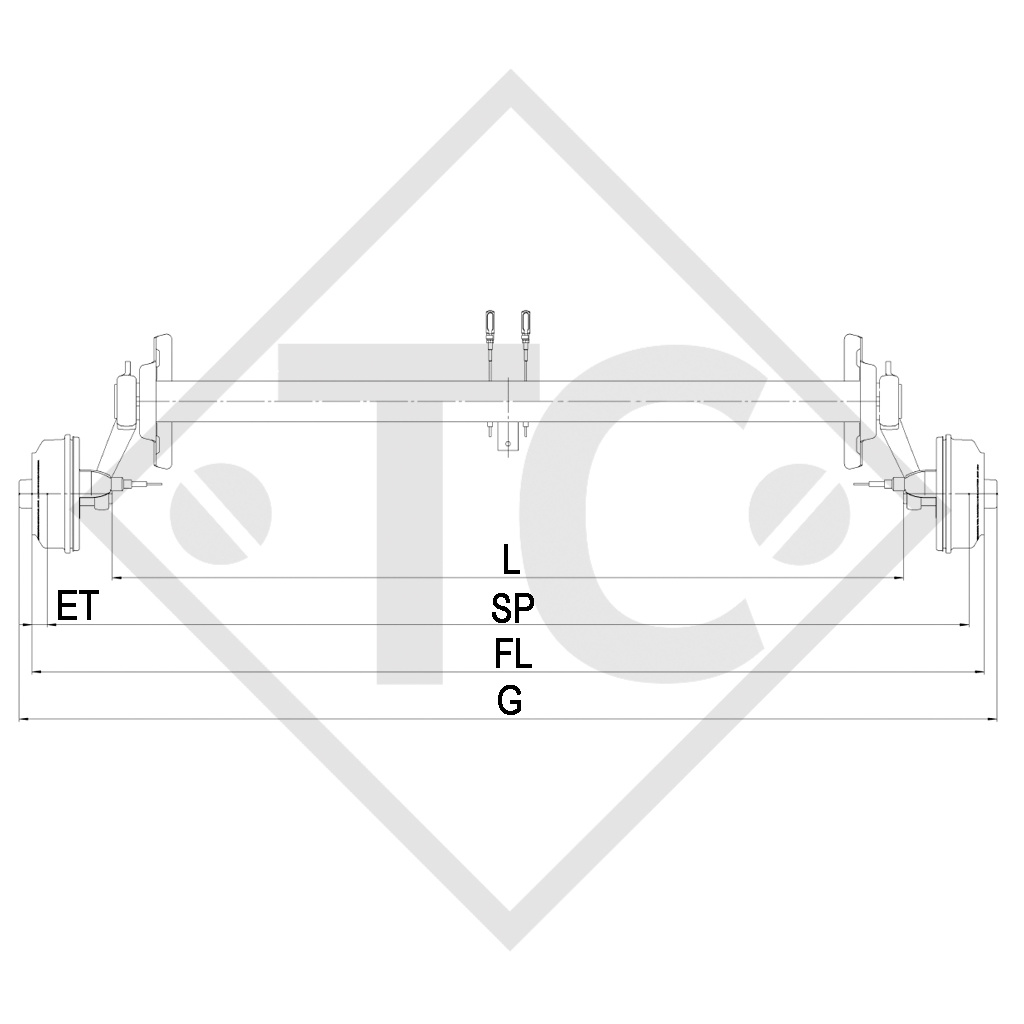 Assale frenato 1050kg SWING tipo di assale CB 1054, 46.21.379.889