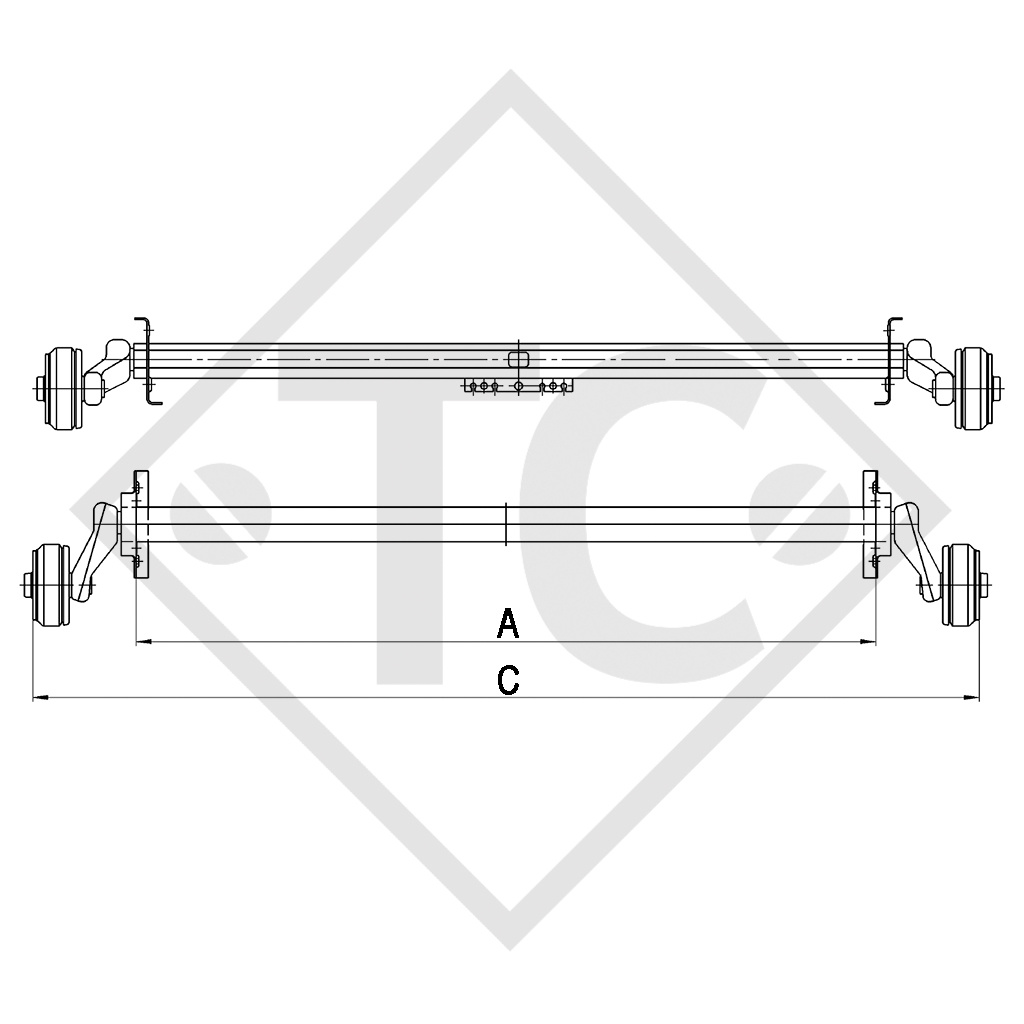 Assale frenato 900kg tipo di assale B 850-5, BÜRSTNER