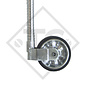 Rueda jockey ø48mm redondo con seguro anti resbalamiento, 1223614, para caravanas, remolques y semirremolques