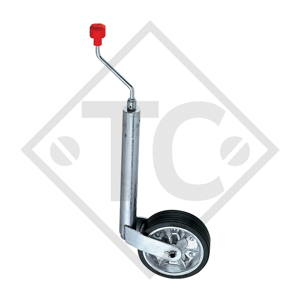 Roue jockey ø48mm rond PLUS, 1222437, pour caravanes, remorques-auto, machines pour l'industrie du bâtiment