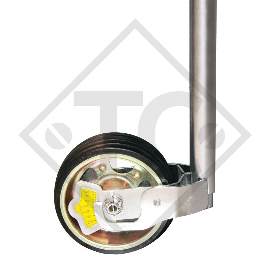 Jockey wheel ø48mm round Premium, with nose load scale, 1221695, for caravans, car trailers, machines for building industry