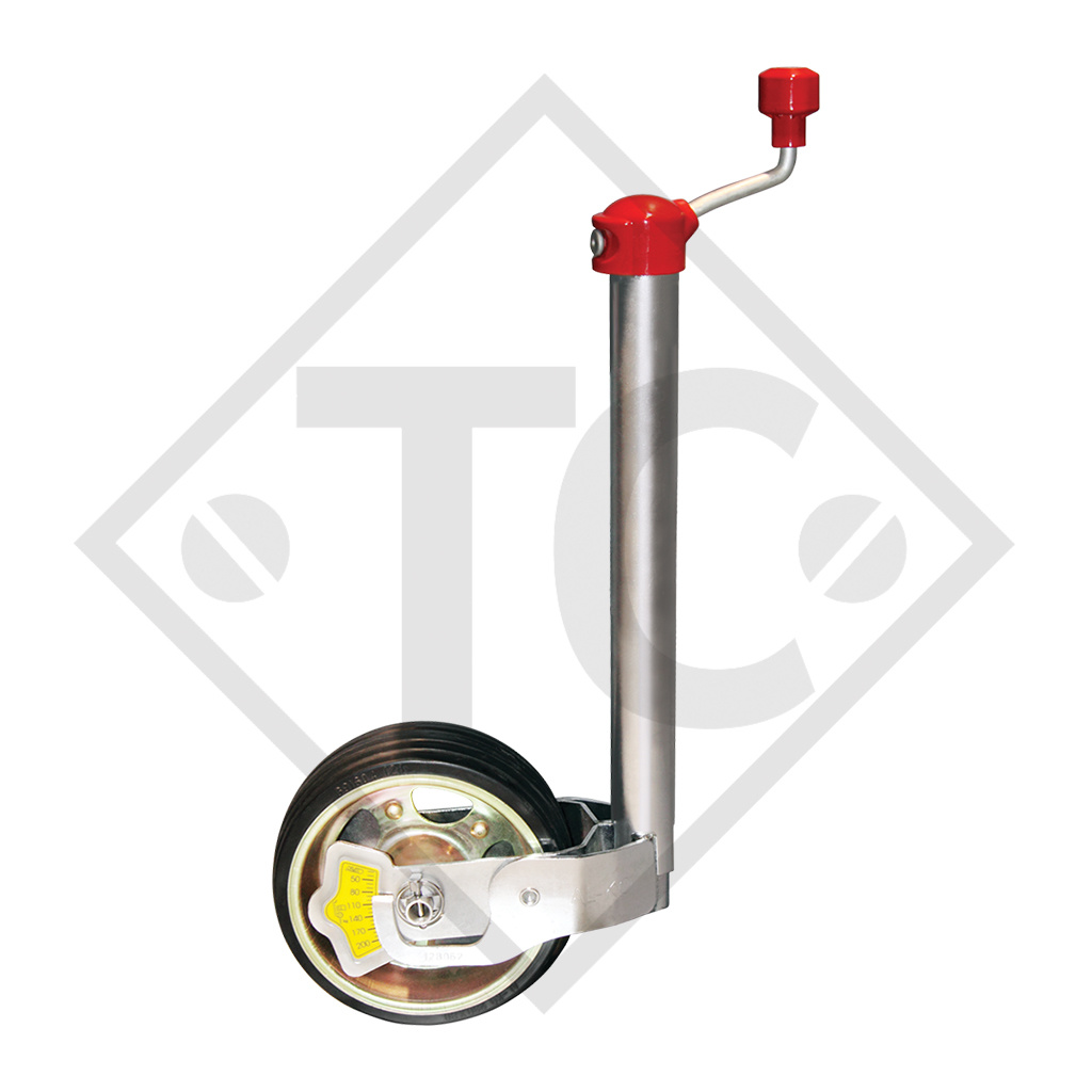 Jockey wheel ø48mm round Premium, with nose load scale, 1221695, for caravans, car trailers, machines for building industry