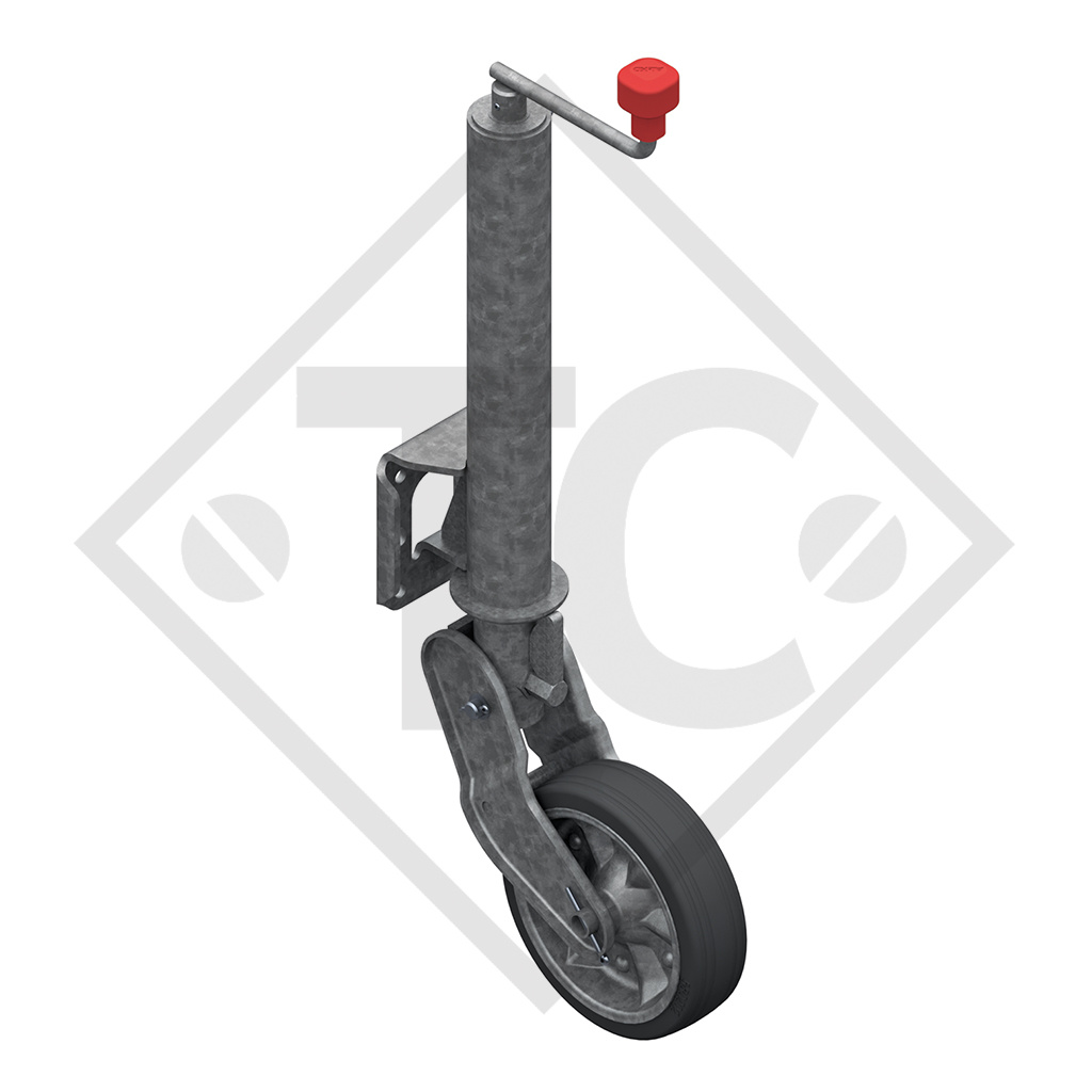 Roue jockey ø60mm rond sabot entièrement automatique, 1212382, pour caravanes, remorques-auto, machines pour l'industrie du bâtiment