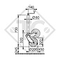 Jockey wheel ø60mm round with support shoe fully automatic, without flong, 1654777, for caravans, car trailers, machines for building industry