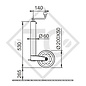 Ruotino d'appoggio ø60mm tondo pattino d'appoggio fisso, 243888, per caravan, rimorchi auto, macchine per l'edilizia