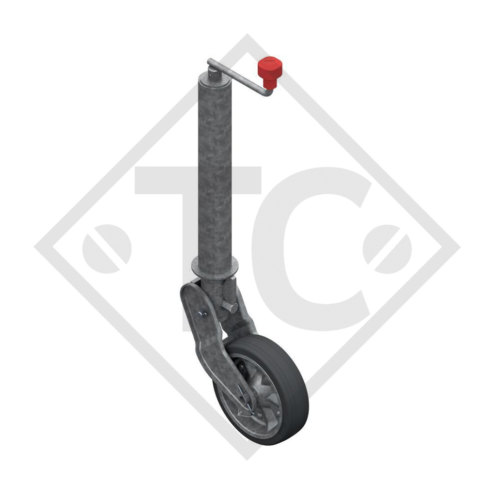 Rueda jockey ø60mm redondo con horquilla automática, sin brida, 1654777,  para caravanas, remolques y semirremolques - Trailer Center Discount GmbH