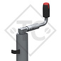 Rueda jockey ø73mm redondo con horquilla automática, manivela plegable, 1657239, para caravanas, remolques y semirremolques